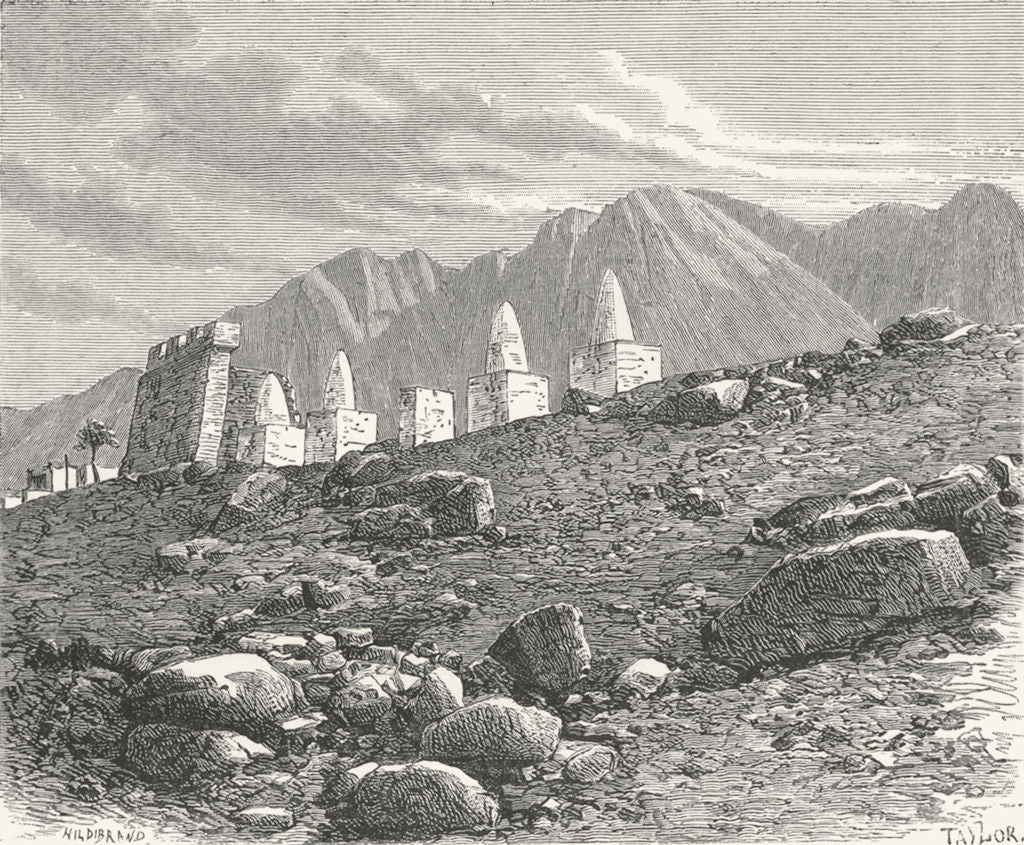 CHINA. Signal Towers c1885 old antique vintage print picture